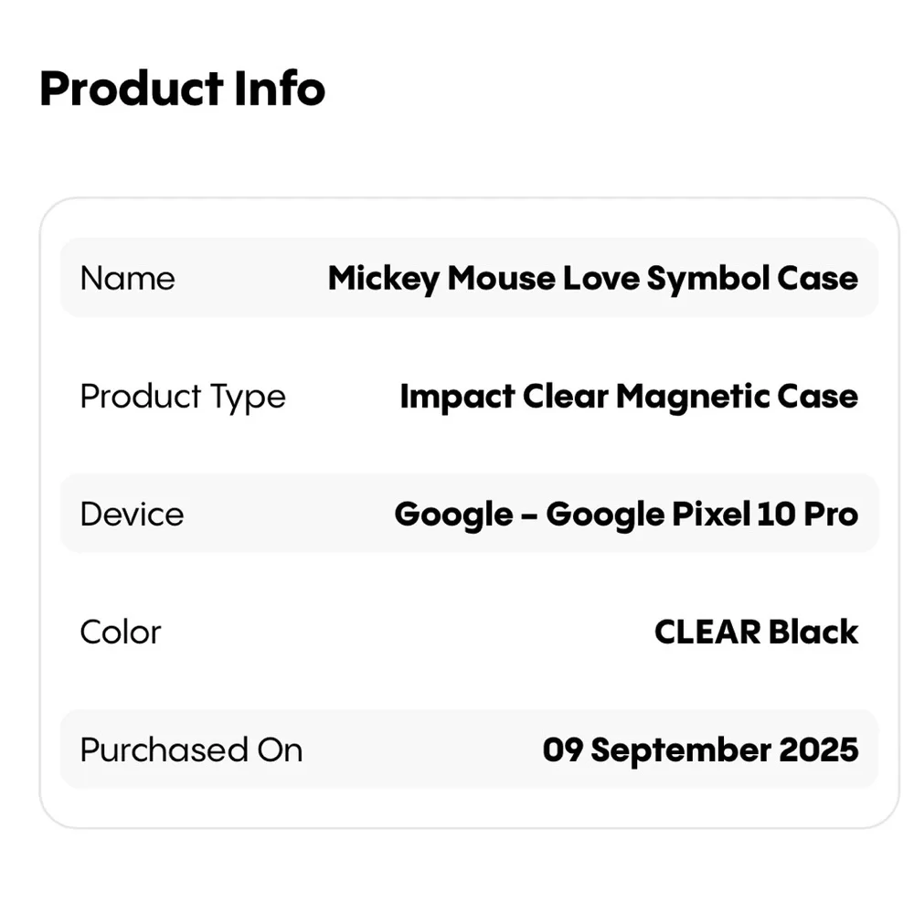 NWT Casetify Mickey Mouse Love Symbol Google Pixel 10 Pro Phone Case CC